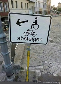 Absteigen für Radfahrer & Rollstuhlfahrer